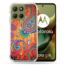 Coque Renforcée Pour Motorola G15 Fleur Psychedelic
