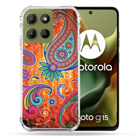 Coque Renforcée Pour Motorola G15 Fleur Psychedelic