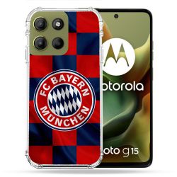 Coque Renforcée Pour Motorola G15 Foot Bayern Munich Carreaux