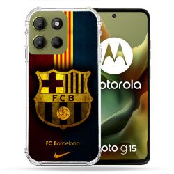 Coque Renforcée Pour Motorola G15 Foot FC Barcelone Vintage