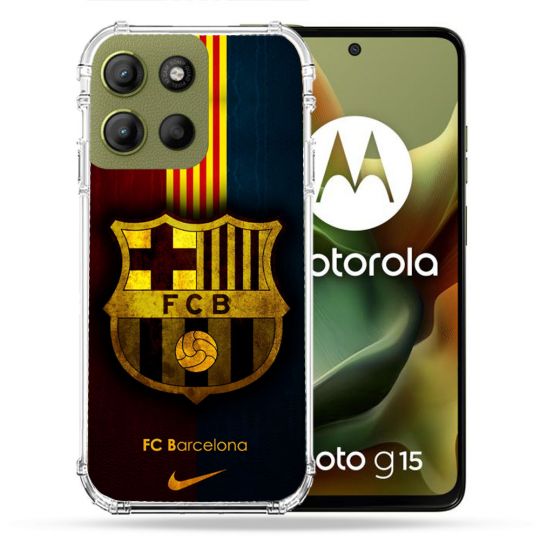 Coque Renforcée Pour Motorola G15 Foot FC Barcelone Vintage