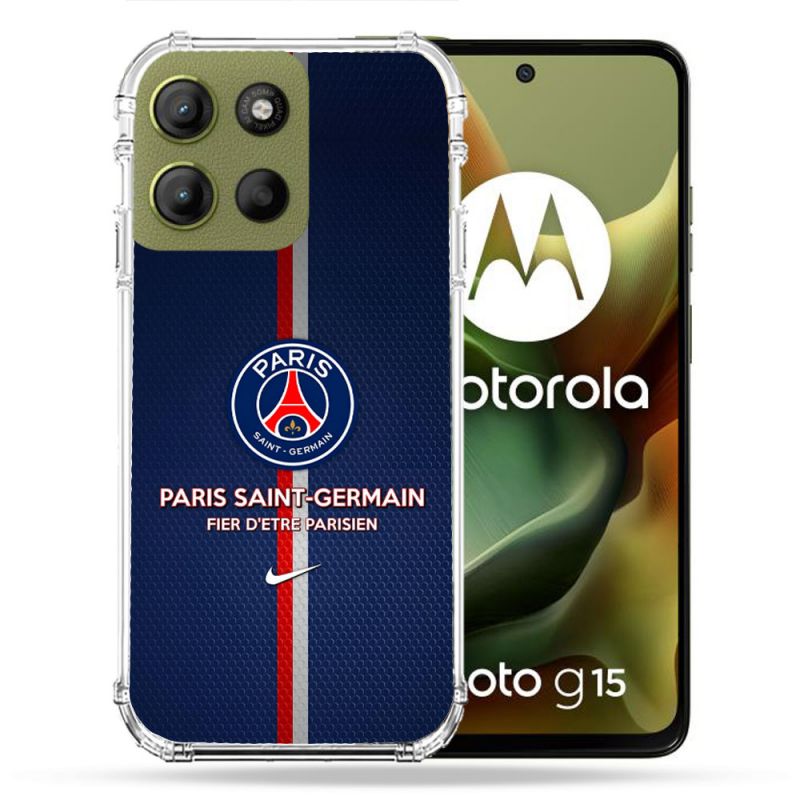 Coque Renforcée Pour Motorola G15 Foot PSG Fier