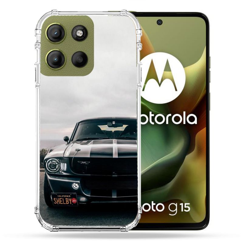 Coque Renforcée Pour Motorola G15 Ford Mustang GT500 Vintage