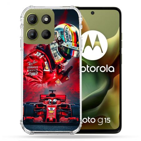 Coque Renforcée Pour Motorola G15 Formule 1 F1 Ferrari