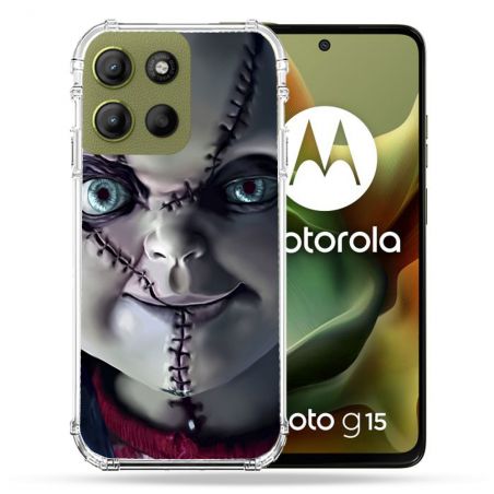 Coque Renforcée Pour Motorola G15 Horreur Chucky Cicatrice