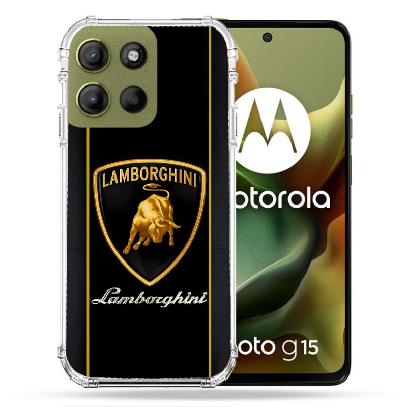 Coque Renforcée Pour Motorola G15 Lamborghini Carbone