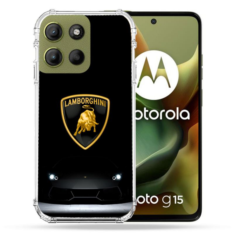 Coque Renforcée Pour Motorola G15 Lamborghini Noir