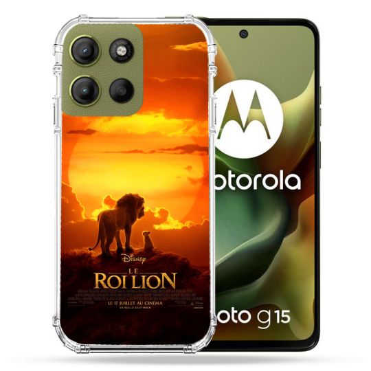Coque Renforcée Pour Motorola G15 Le Roi Lion Affiche