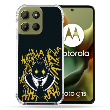 Coque Renforcée Pour Motorola G15 Manga Assassination Classroom Kuro Noir