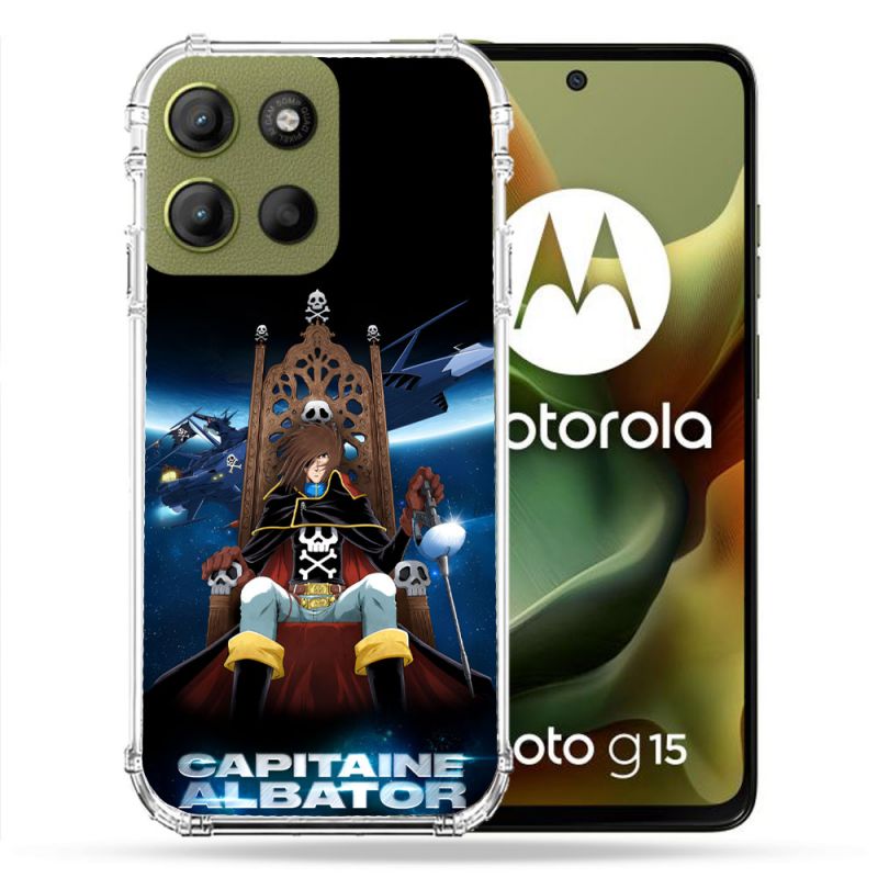 Coque Renforcée Pour Motorola G15 Manga Capitaine Albator