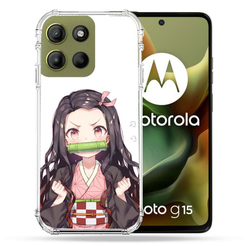 Coque Renforcée Pour Motorola G15 Manga Demon Slayer Nezuko