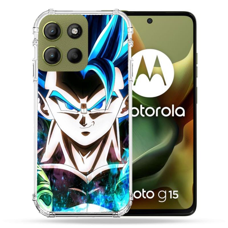 Coque Renforcée Pour Motorola G15 Manga Dragon Ball Gogeta Visage