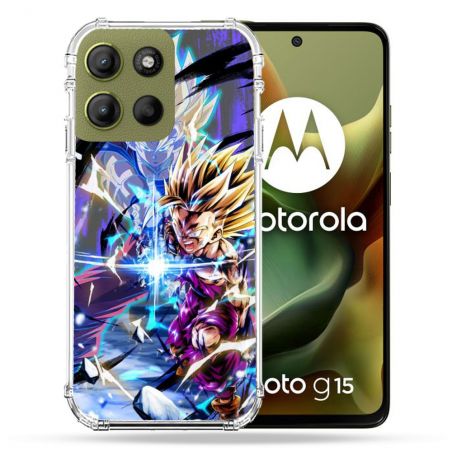 Coque Renforcée Pour Motorola G15 Manga Dragon Ball Sangohan Duo