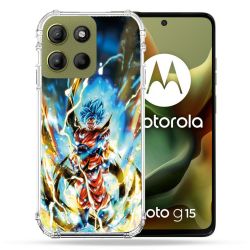 Coque Renforcée Pour Motorola G15 Manga Dragon Ball Sangoku Blanc