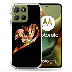 Coque Renforcée Pour Motorola G15 Manga Fairy Tail Logo Noir