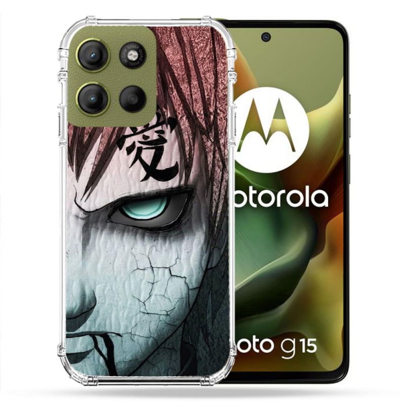 Coque Renforcée Pour Motorola G15 Manga Naruto Gaara