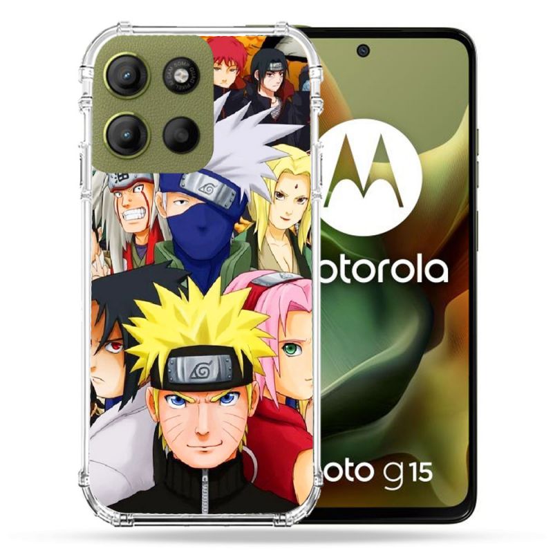 Coque Renforcée Pour Motorola G15 Manga Naruto Team