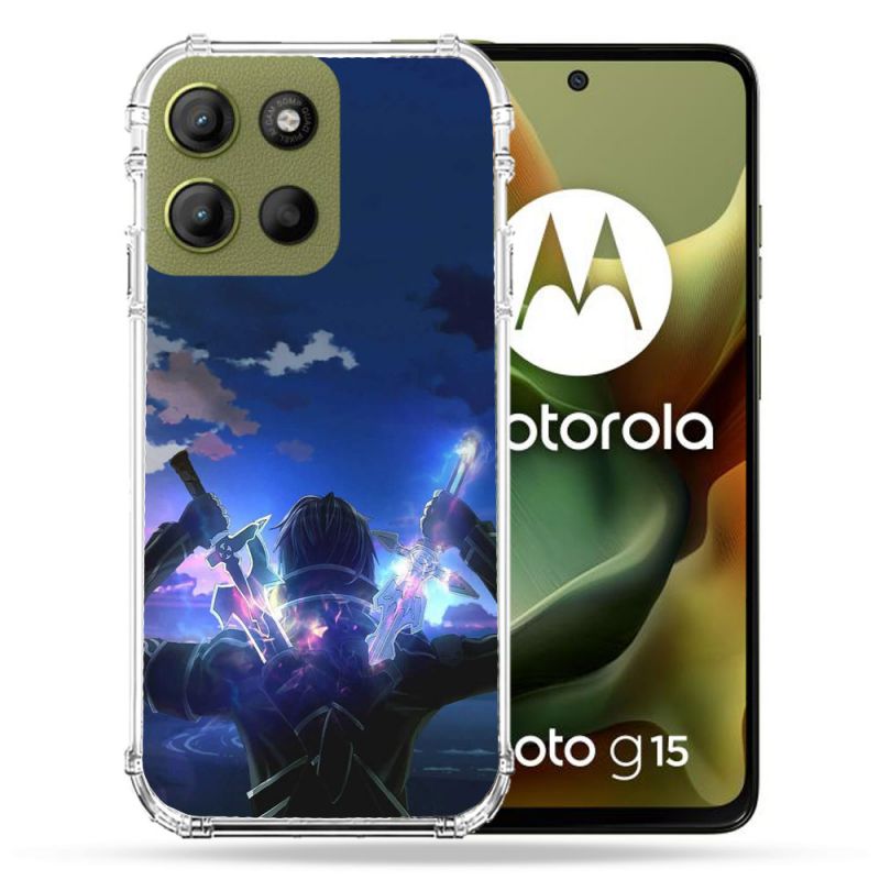 Coque Renforcée Pour Motorola G15 Manga SAO sword Art Online Epee