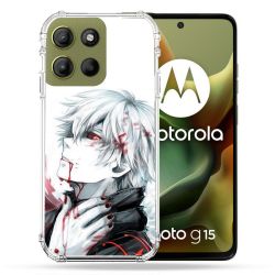 Coque Renforcée Pour Motorola G15 Manga Tokyo Ghoul Kaneki Blanc