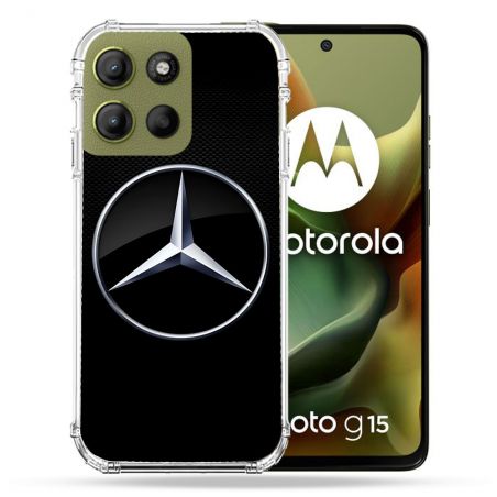 Coque Renforcée Pour Motorola G15 Mercedes Carbone