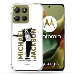 Coque Renforcée Pour Motorola G15 Michael Jackson Blanc
