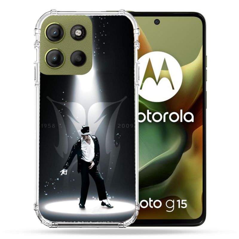 Coque Renforcée Pour Motorola G15 Michael Jackson Noir