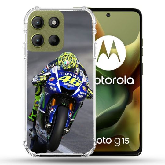 Coque Renforcée Pour Motorola G15 Moto Course GP Wheeling 46
