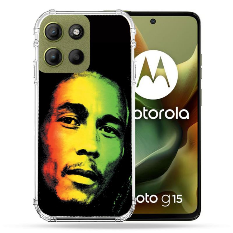 Coque Renforcée Pour Motorola G15 Musique Bob Marley 2