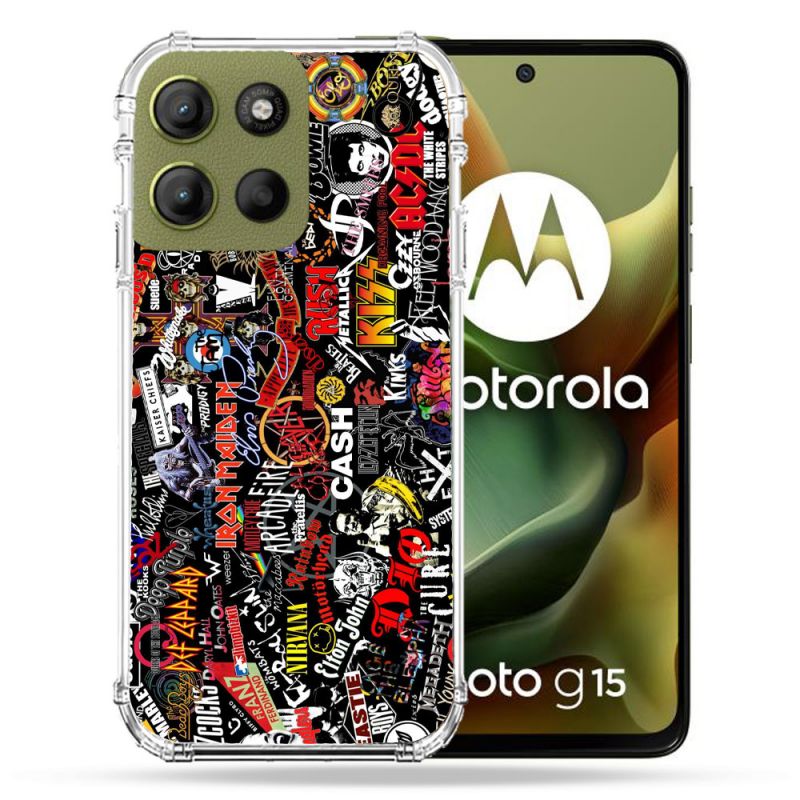Coque Renforcée Pour Motorola G15 Musique Rock Groupe