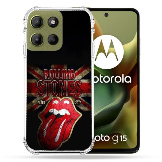 Coque Renforcée Pour Motorola G15 Musique Rolling Stones