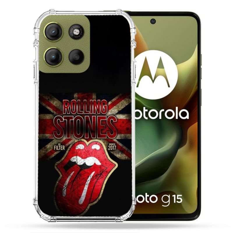 Coque Renforcée Pour Motorola G15 Musique Rolling Stones