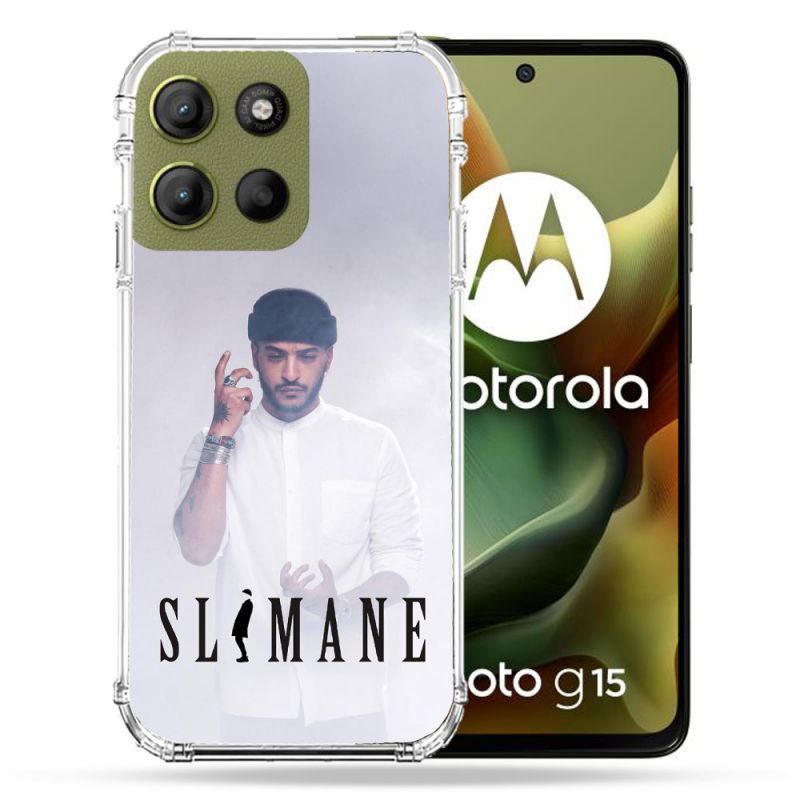 Coque Renforcée Pour Motorola G15 Musique Slimane Blanc