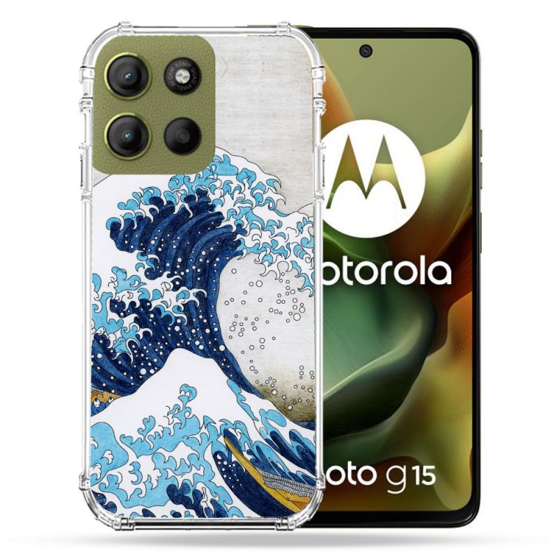 Coque Renforcée Pour Motorola G15 Peinture La Grande Vague