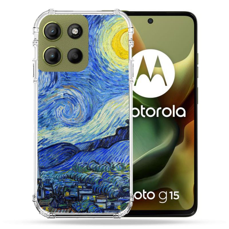 Coque Renforcée Pour Motorola G15 Peinture La nuit étoilée