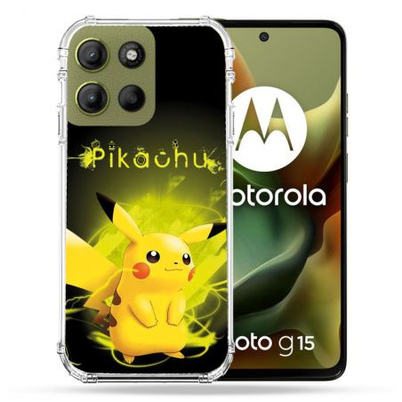 Coque Renforcée Pour Motorola G15 Pokemon Pikachu Eclair