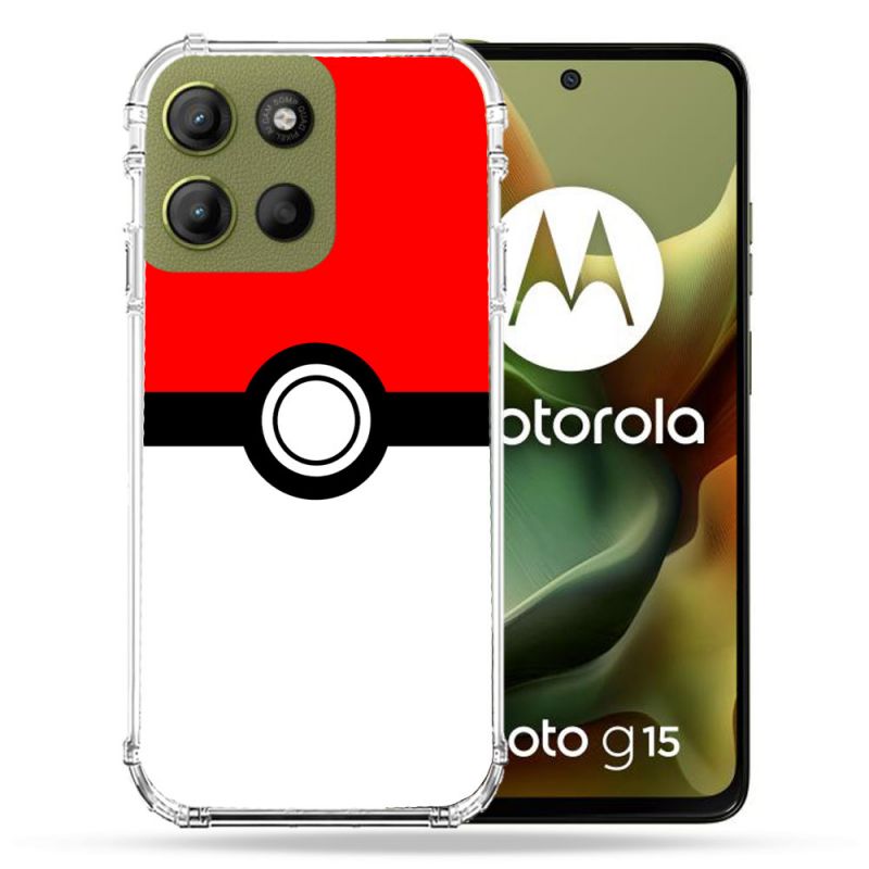 Coque Renforcée Pour Motorola G15 Pokemon Pokeball