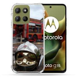 Coque Renforcée Pour Motorola G15 Pompier Casque Camion
