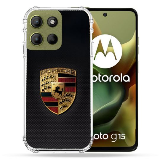 Coque Renforcée Pour Motorola G15 Porsche Carbone