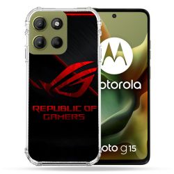 Coque Renforcée Pour Motorola G15 ROG Rouge