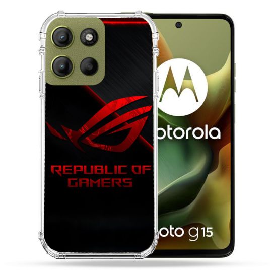 Coque Renforcée Pour Motorola G15 ROG Rouge