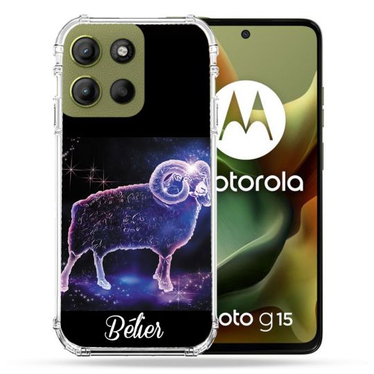 Coque Renforcée Pour Motorola G15 Signe Zodiaque 2 Bélier