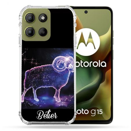 Coque Renforcée Pour Motorola G15 Signe Zodiaque 2 Bélier
