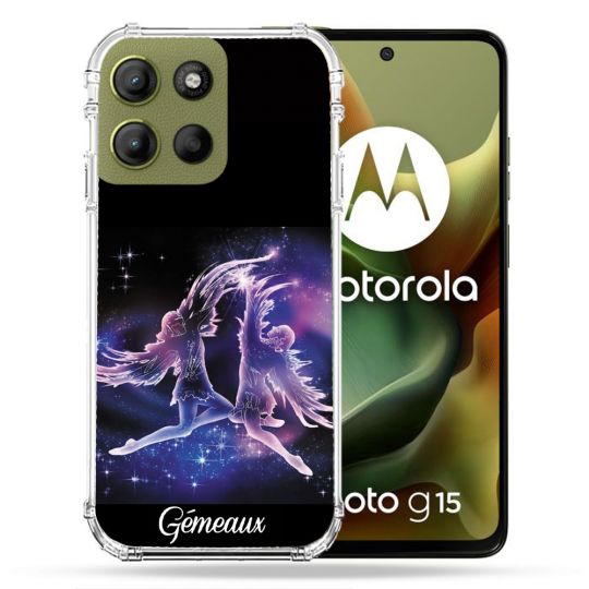 Coque Renforcée Pour Motorola G15 Signe Zodiaque 2 Gémeaux