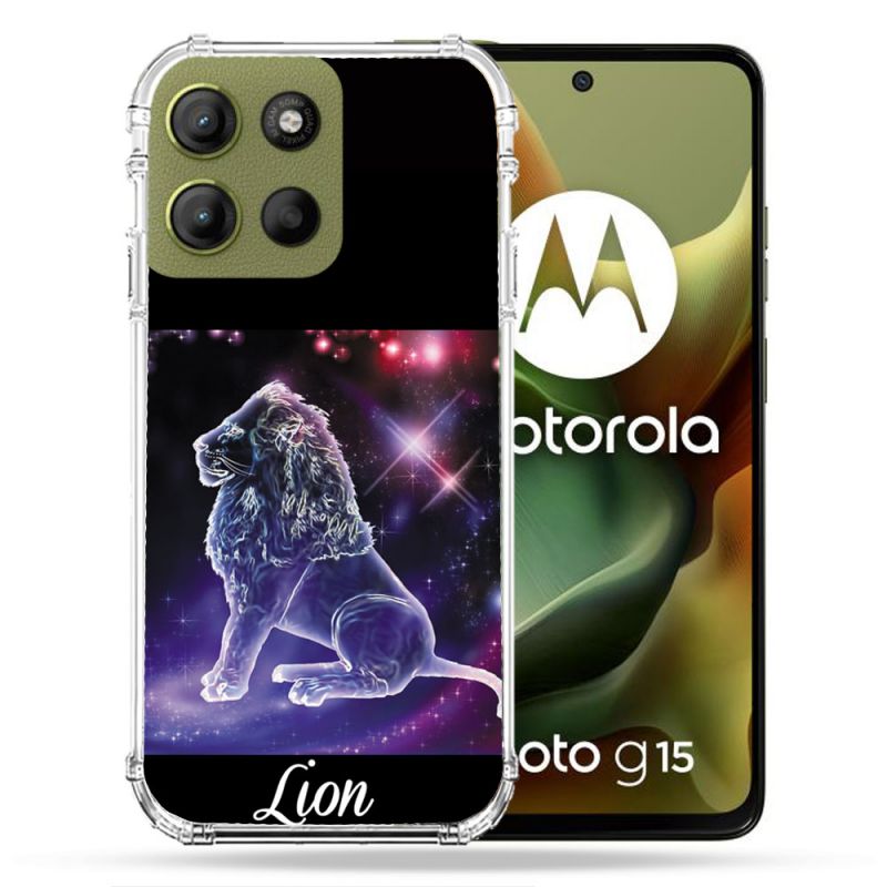 Coque Renforcée Pour Motorola G15 Signe Zodiaque 2 Lion