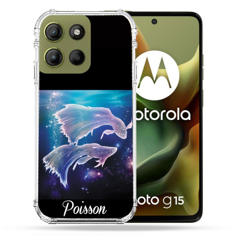 Coque Renforcée Pour Motorola G15 Signe Zodiaque 2 Poisson