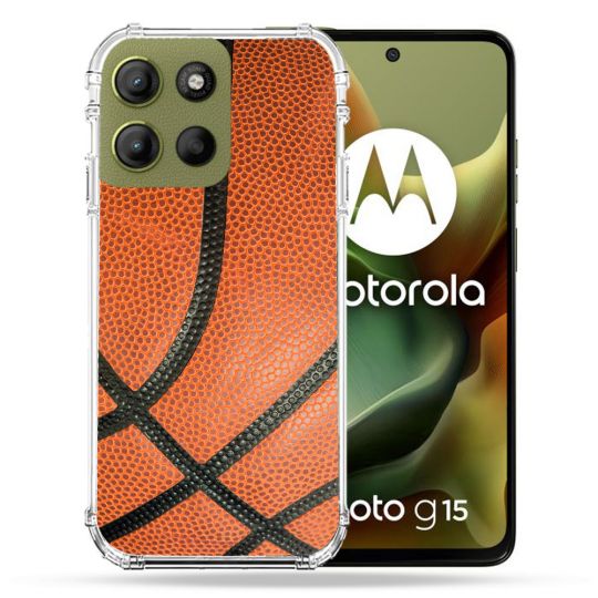 Coque Renforcée Pour Motorola G15 Sport Ballon Basket