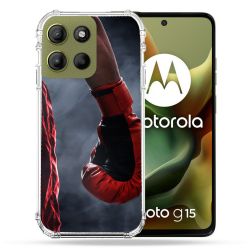 Coque Renforcée Pour Motorola G15 Sport Boxe Gant Rouge