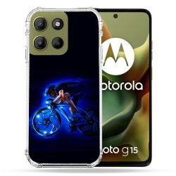 Coque Renforcée Pour Motorola G15 Sport Cyclisme Bleu