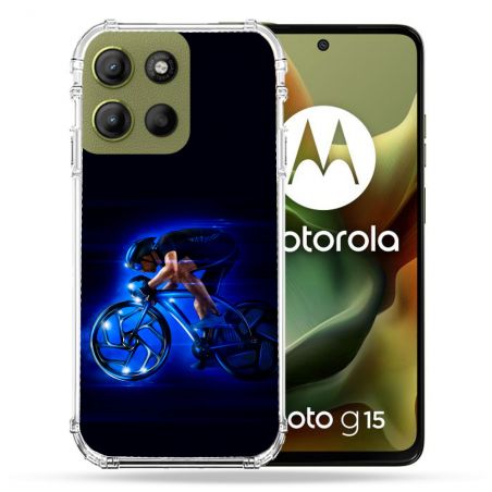 Coque Renforcée Pour Motorola G15 Sport Cyclisme Bleu