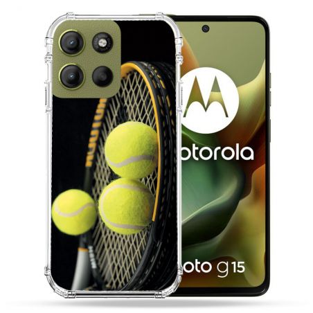 Coque Renforcée Pour Motorola G15 Sport Tennis Balls